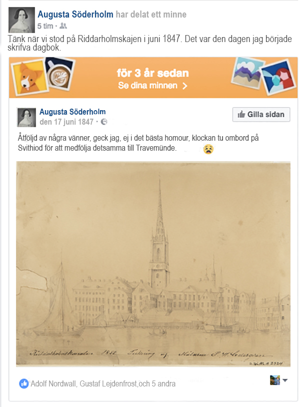 Urklipp från en fiktiv Facebooksida 